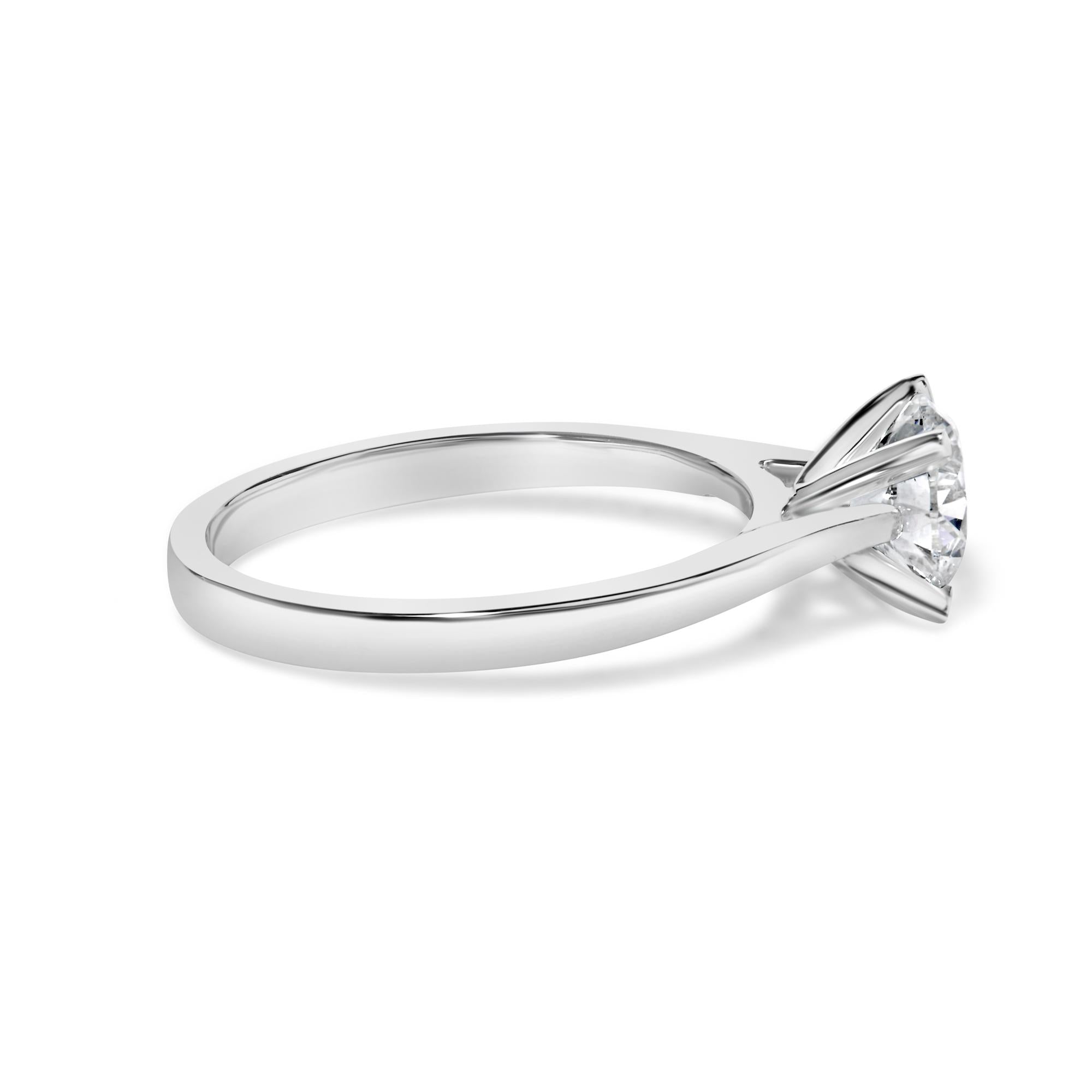 14K White Gold 1.0 Cttw Round Lab Grown Diamond Eagle Claw 4-Prong Set Solitaire Engagement Ring (F-G Color, VS2-SI1 Clarity) - Friggin Jewelry