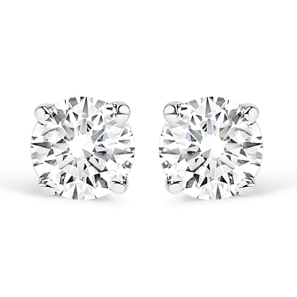 Aretes solitarios de diamantes redondos cultivados en laboratorio de 1/2 quilates en oro de 14 quilates - Friggin Jewelry