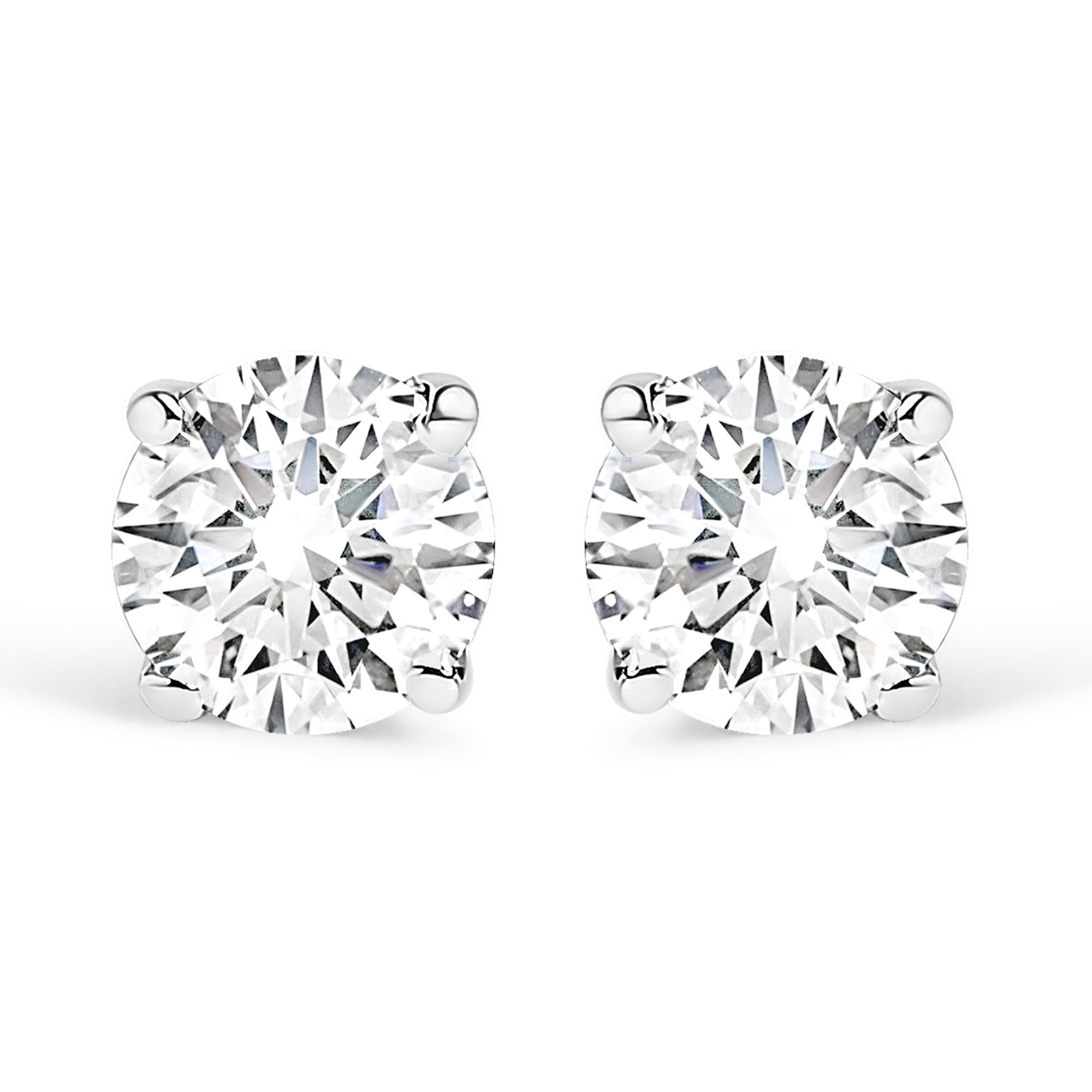 Aretes solitarios de diamantes redondos cultivados en laboratorio de 1/2 quilates en oro de 14 quilates - Friggin Jewelry