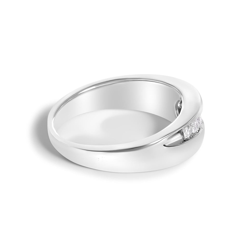 Anillo de plata de ley 925 para hombre con 9 diamantes de 1/2 quilates - Friggin Jewelry