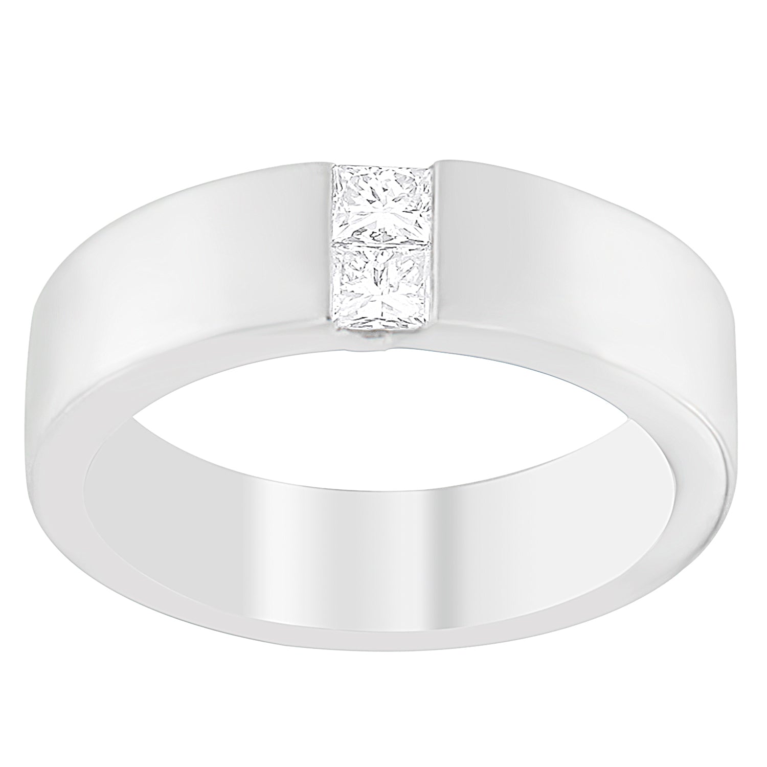 Men's 14K White Gold 1/4 ct.TDW Diamond Channel Band Ring (G-H, VS1-VS2) - Friggin Jewelry
