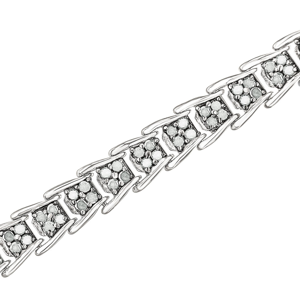 Bracciale tennis a maglie a ventaglio in oro bianco 10k con diamanti da 2 carati (purezza IJ, colore I3) - Misura 7,25" - Friggin Jewelry