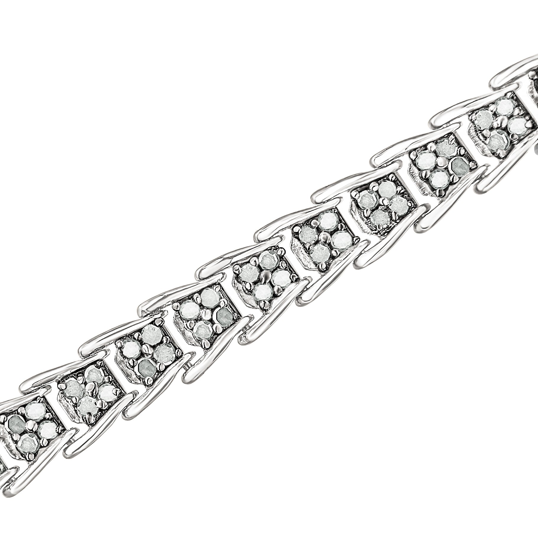 Bracciale tennis a maglie a ventaglio in oro bianco 10k con diamanti da 2 carati (purezza IJ, colore I3) - Misura 7,25" - Friggin Jewelry
