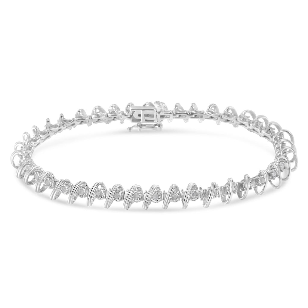 Pulsera de tenis de 18 cm en plata de ley 925 con diamantes de 1/2 ct y engaste milagroso (color IJ, claridad I3) - Friggin Jewelry