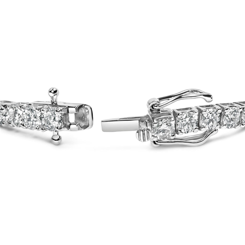 14K White Gold 4-Prong Set Lab Grown Round Diamond Classic Tennis Bracelet (F-G Color, VS1-VS2 Clarity) - 7.25" - Friggin Jewelry