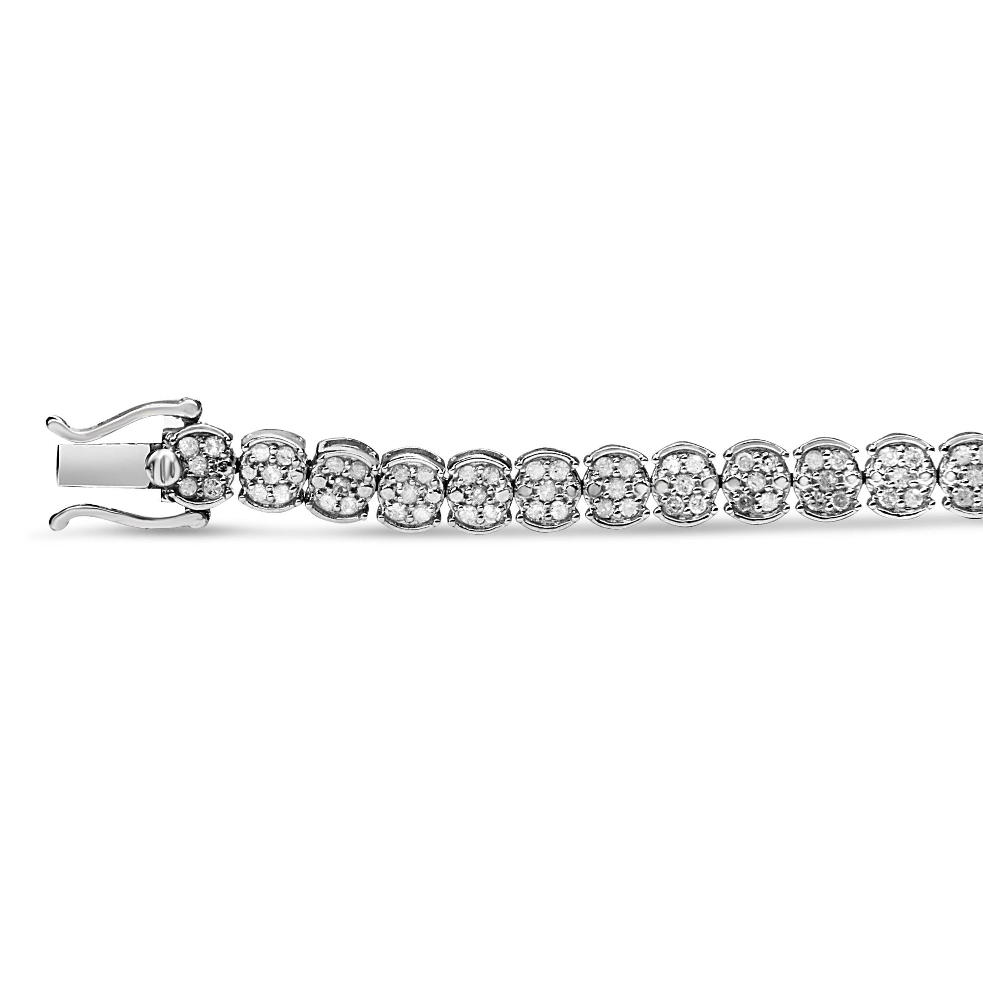 Pulsera de eslabones de diamantes de 2,0 quilates en plata de ley 925 (color IJ, claridad I2-I3) - Talla 7,25" - Friggin Jewelry