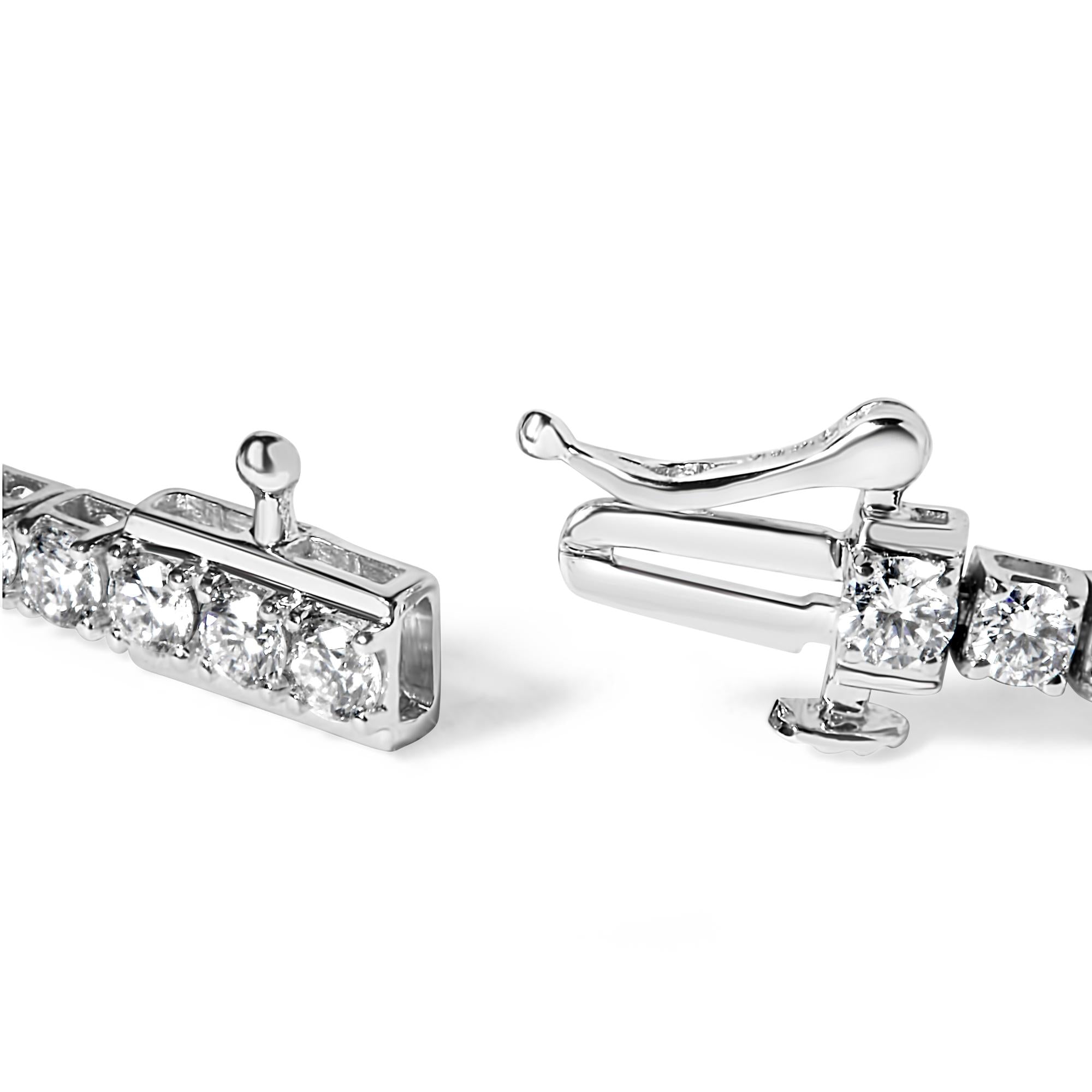 14K White Gold Classic Lab-Grown Diamond Tennis Bracelet (F-G Color, VS2-SI1 Clarity) - 7" Inches - Friggin Jewelry