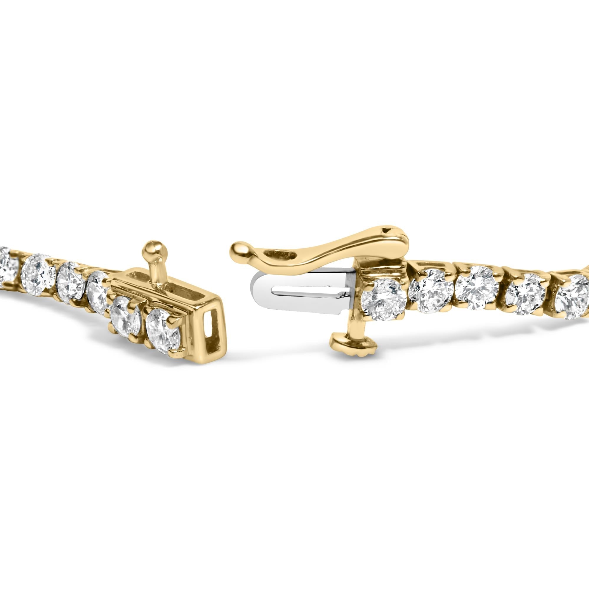 14K Gold 5.0 Cttw Lab Grown Diamond Tennis Bracelet (F-G Color, VS1-VS2 Clarity) - 7.25" Inches - Friggin Jewelry