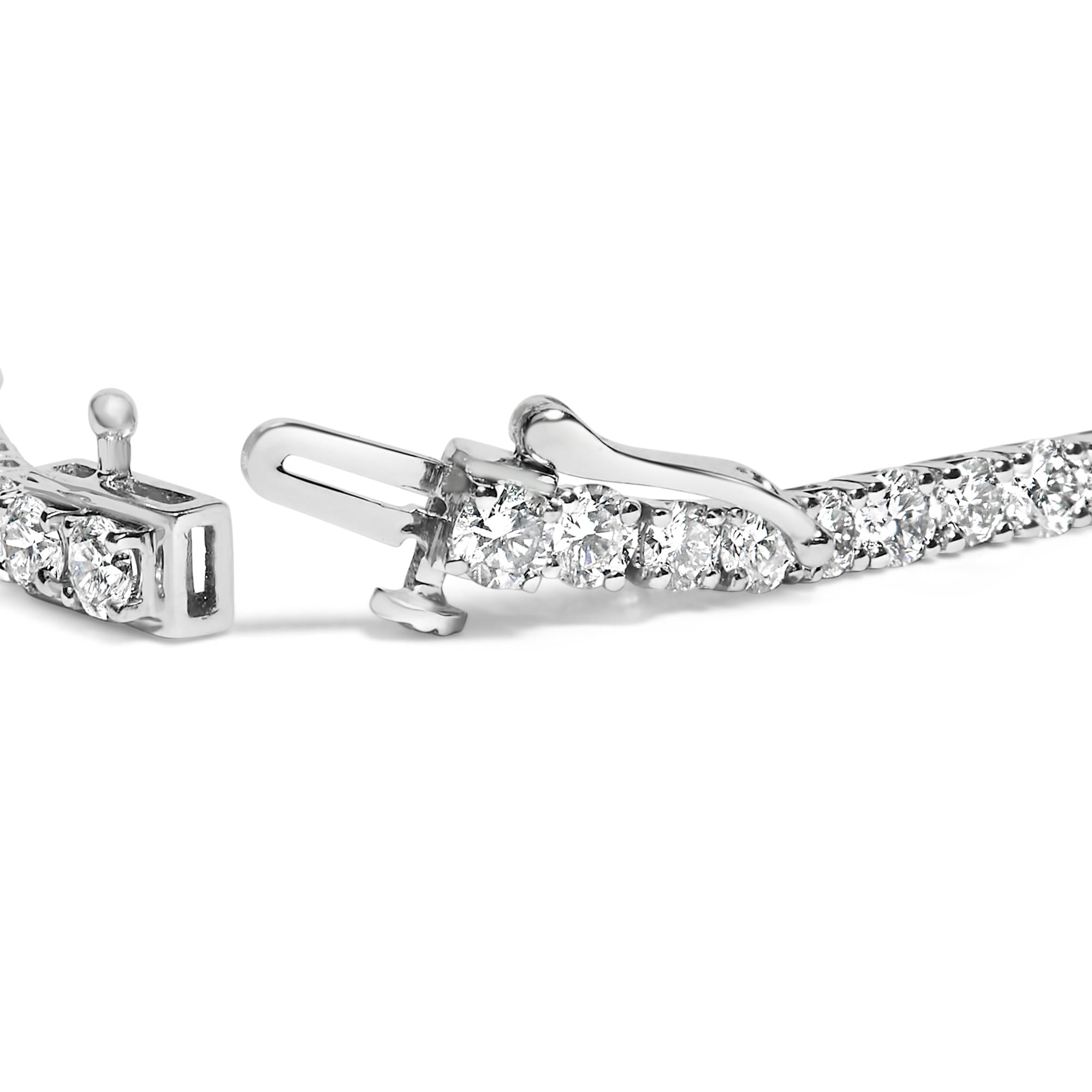 Bracciale tennis classico in oro bianco 14 carati con diamanti coltivati ​​in laboratorio da 6,00 ct - 7,25" - Friggin Jewelry