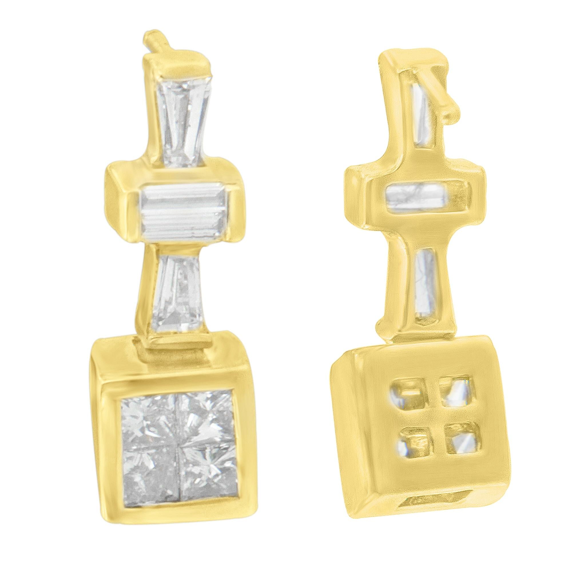 14K Yellow Gold 1/3 cttw Diamond Hoop Earrings (G-H, VS1-VS2) - Friggin Jewelry