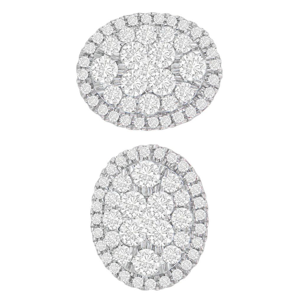 Orecchini in oro giallo 14 carati con diamanti taglio rotondo da 1 3/4 ct (HI, I1-I2) - Friggin Jewelry