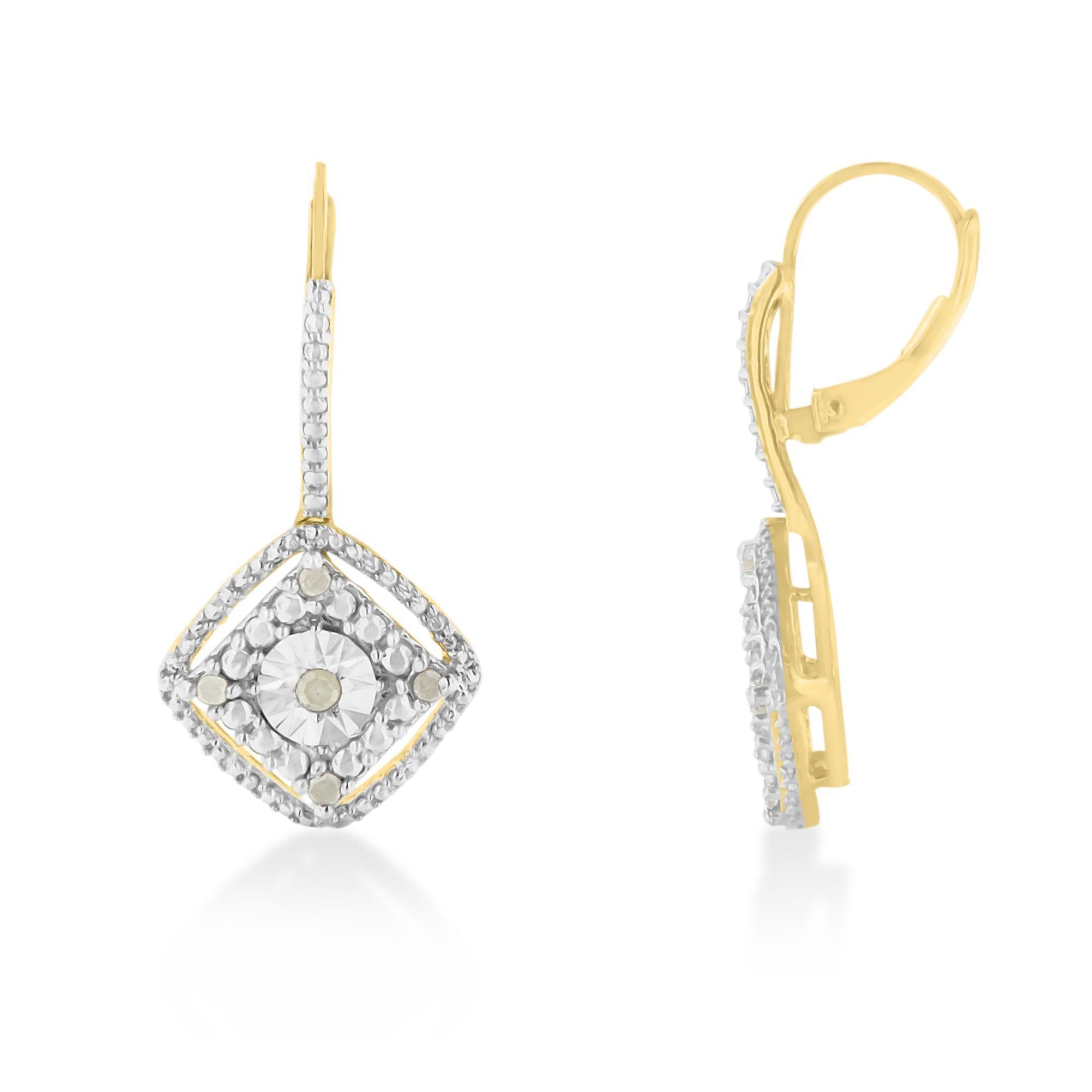 Pendiente colgante de plata de ley con diamante rosa (0,25 cts, color IJ, claridad I2-I3) - Friggin Jewelry