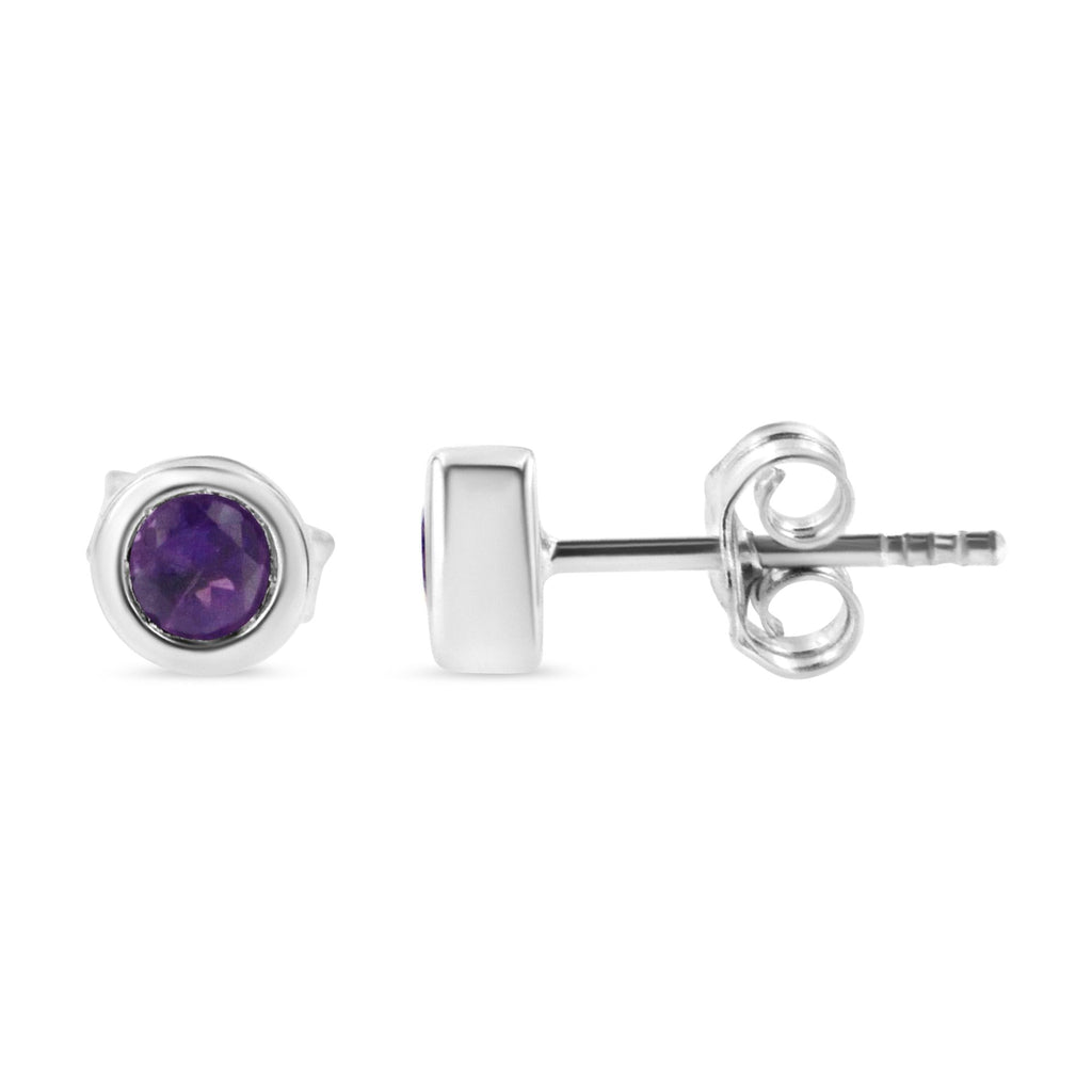 Orecchini a perno con pietra preziosa creata da 3,5 mm incastonata in argento sterling 925 - Friggin Jewelry