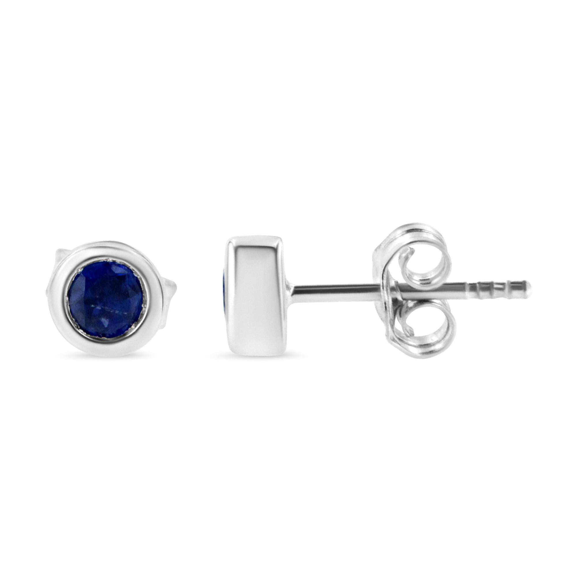 Orecchini a perno con pietra preziosa creata da 3,5 mm incastonata in argento sterling 925 - Friggin Jewelry
