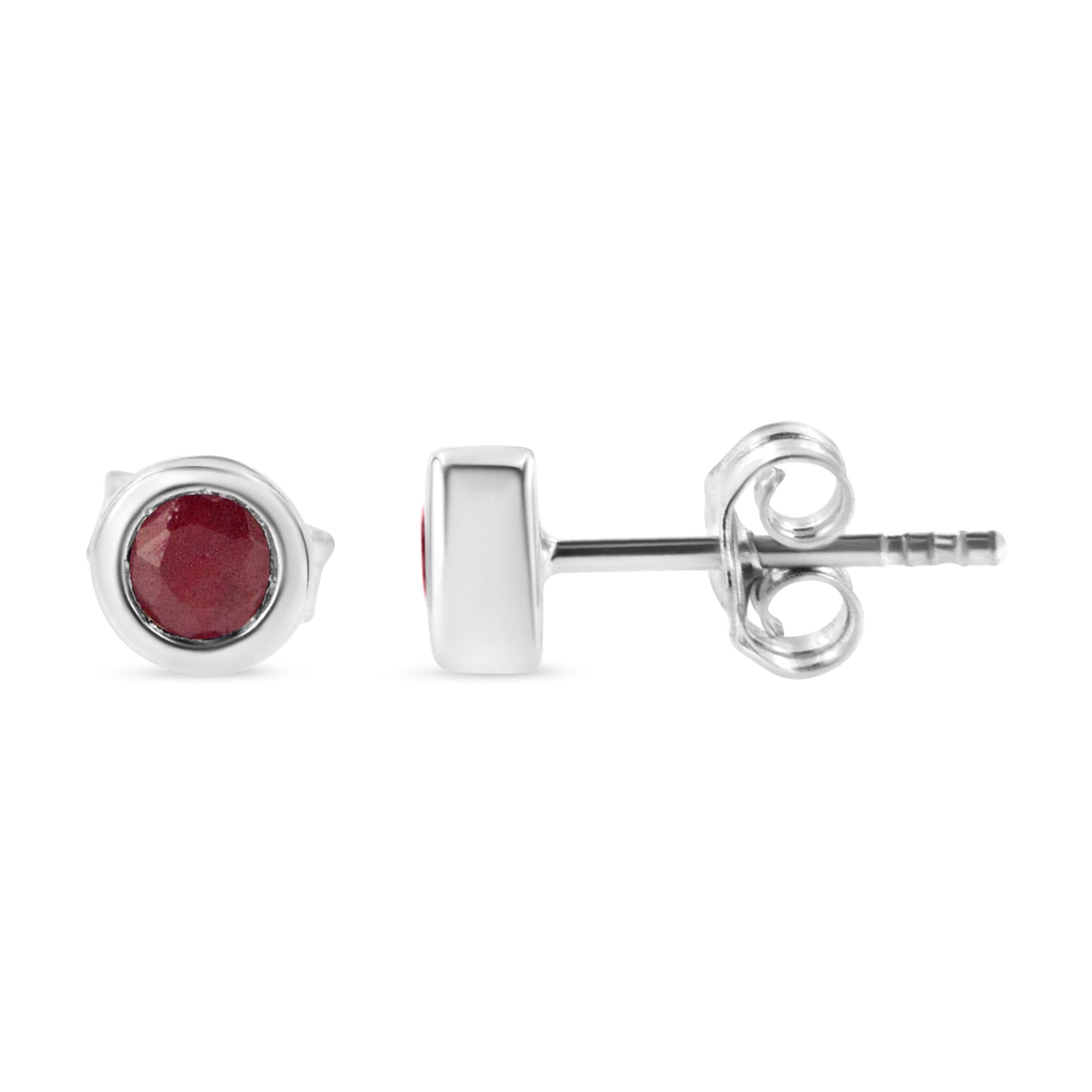 Orecchini a perno con pietra preziosa creata da 3,5 mm incastonata in argento sterling 925 - Friggin Jewelry