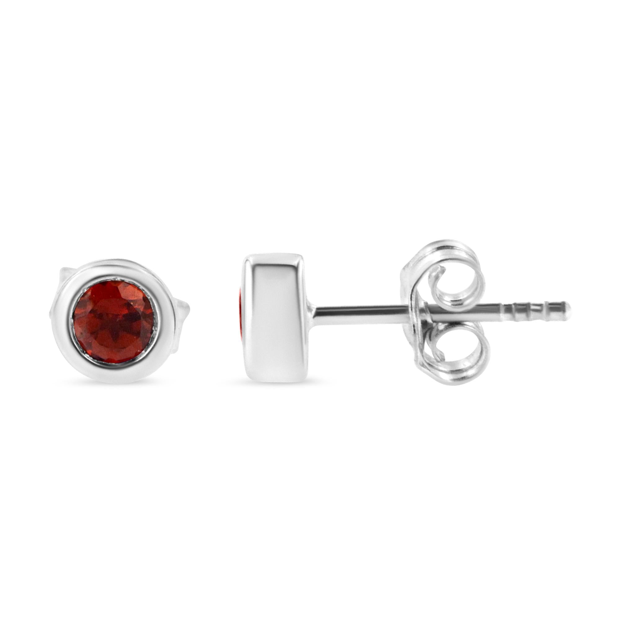 Orecchini a perno con pietra preziosa creata da 3,5 mm incastonata in argento sterling 925 - Friggin Jewelry