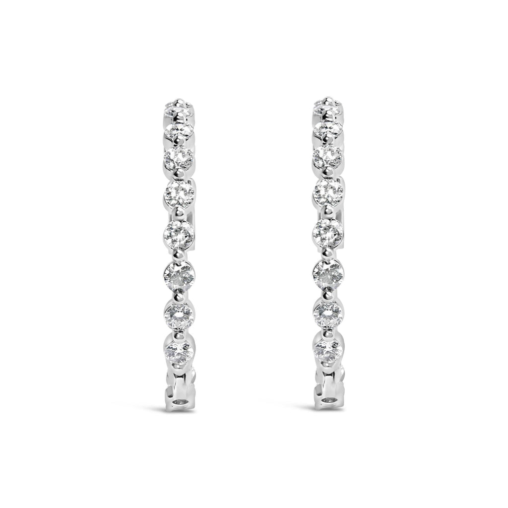 Orecchini a cerchio con diamanti da laboratorio da 5,00 ct in oro bianco 14 carati - Friggin Jewelry
