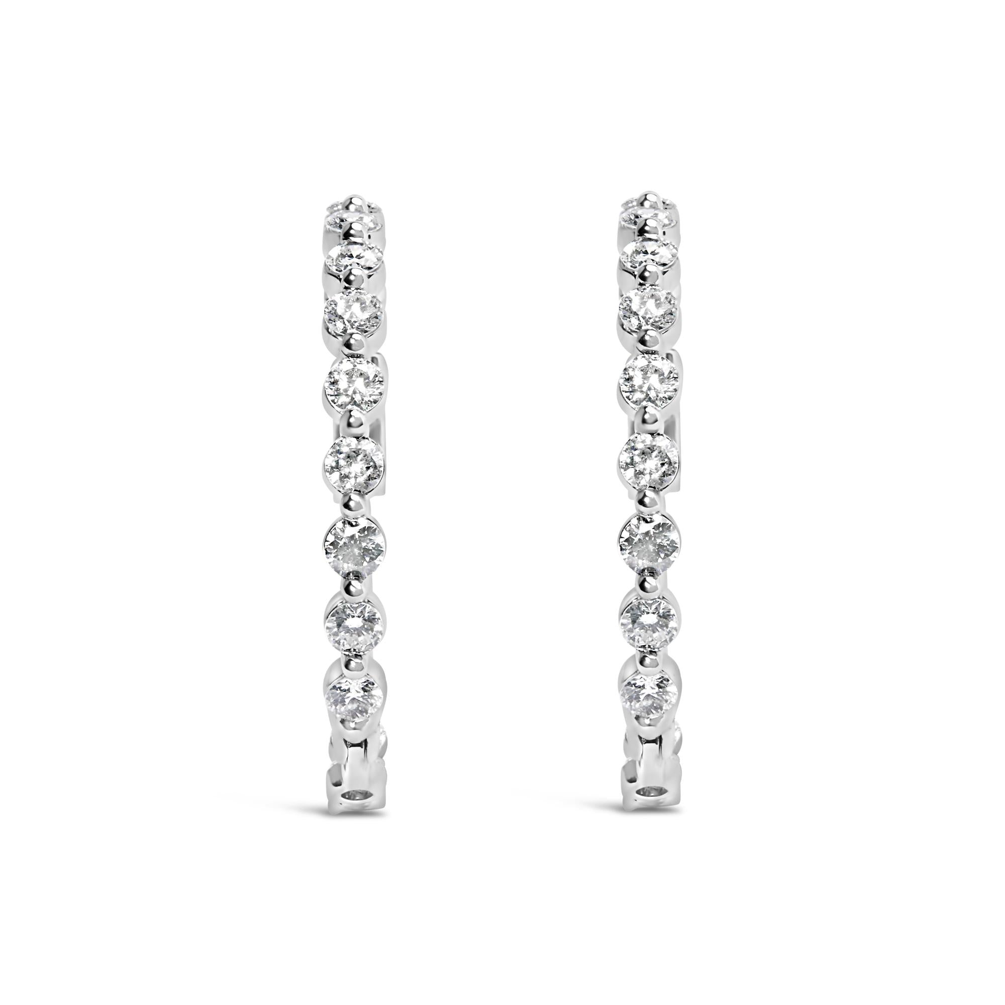Orecchini a cerchio con diamanti da laboratorio da 5,00 ct in oro bianco 14 carati - Friggin Jewelry