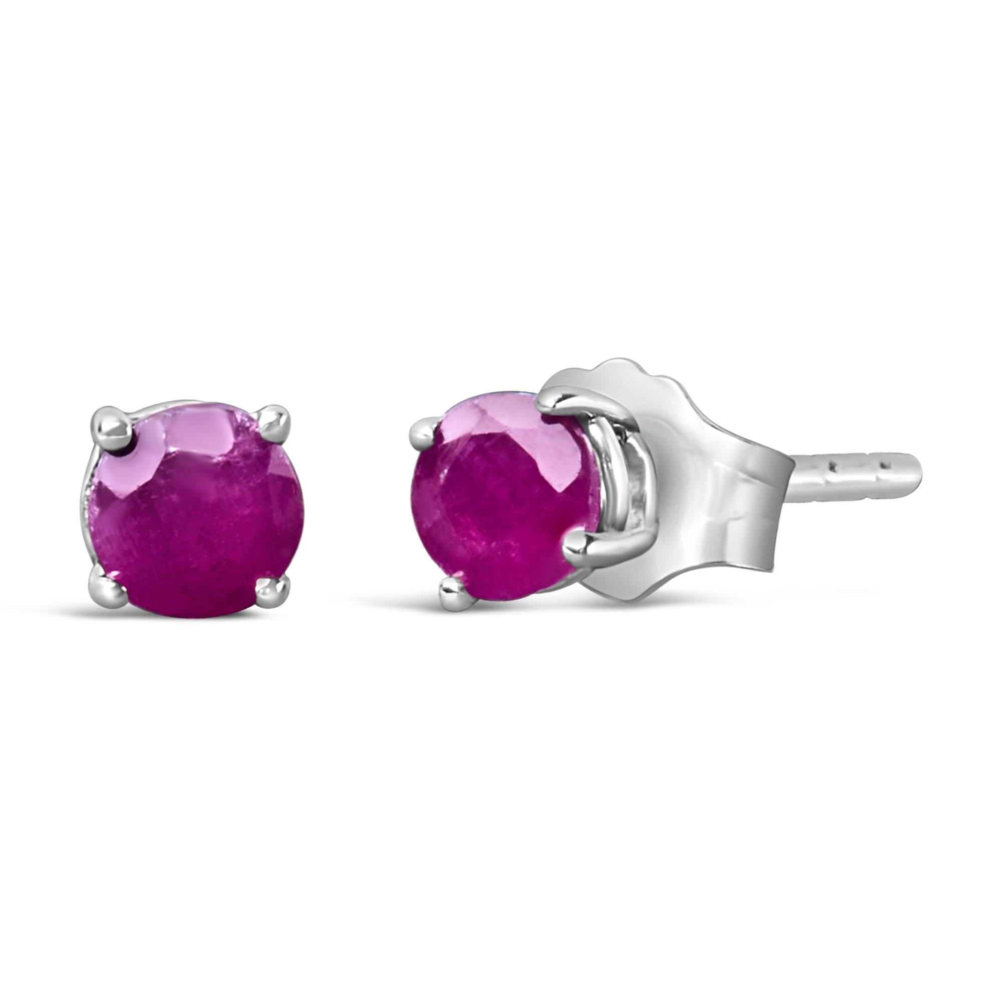 Pendientes solitarios de plata de ley 925 de 3,5 mm con piedra de nacimiento (selección de piedra preciosa) - Friggin Jewelry