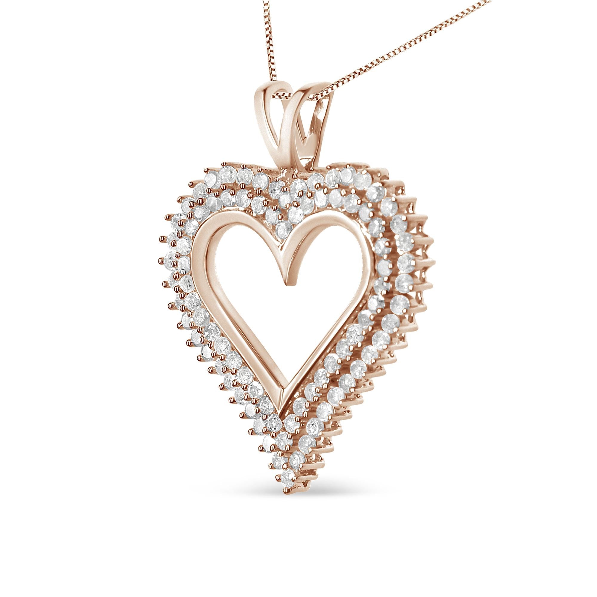 .925 Sterling Silver Diamond Heart 18" Pendant Necklace (I-J Color, I2-I3 Clarity) - Friggin Jewelry