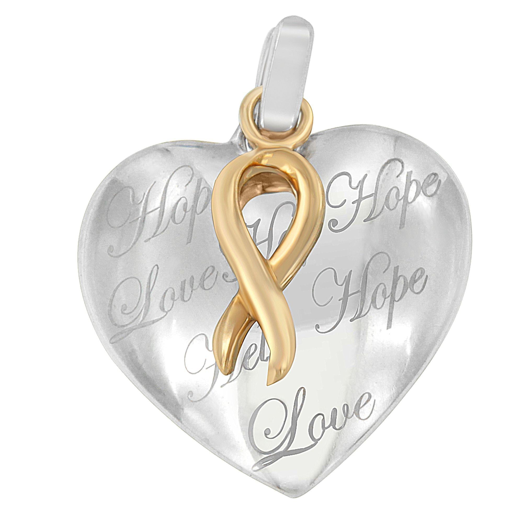 10K Yellow Gold Over Silver Heart Pendant Necklace - Friggin Jewelry