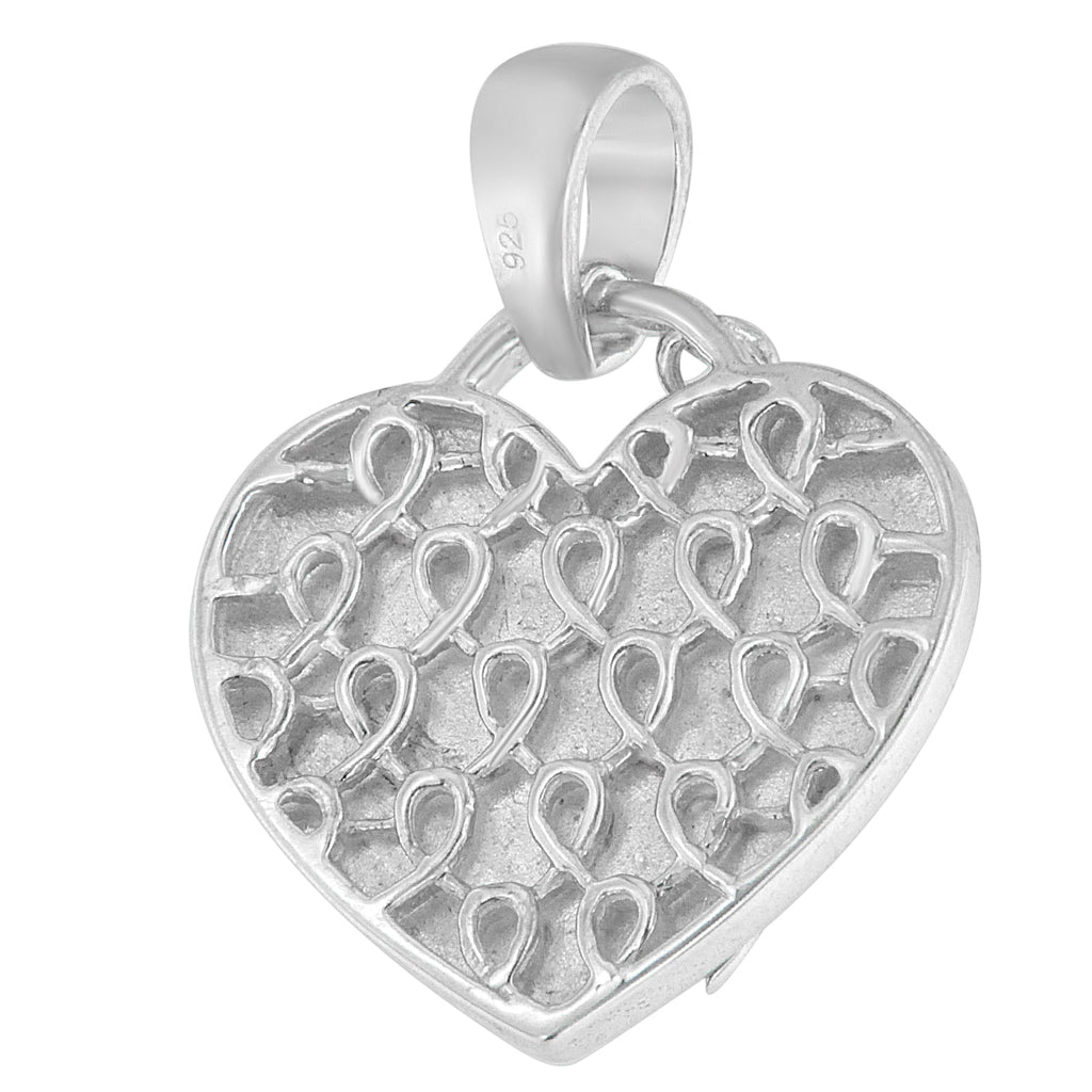.925 Sterling Silver 1/10 cttw Diamond Heart Pendant Necklace (H-I, I1-I2) - Friggin Jewelry