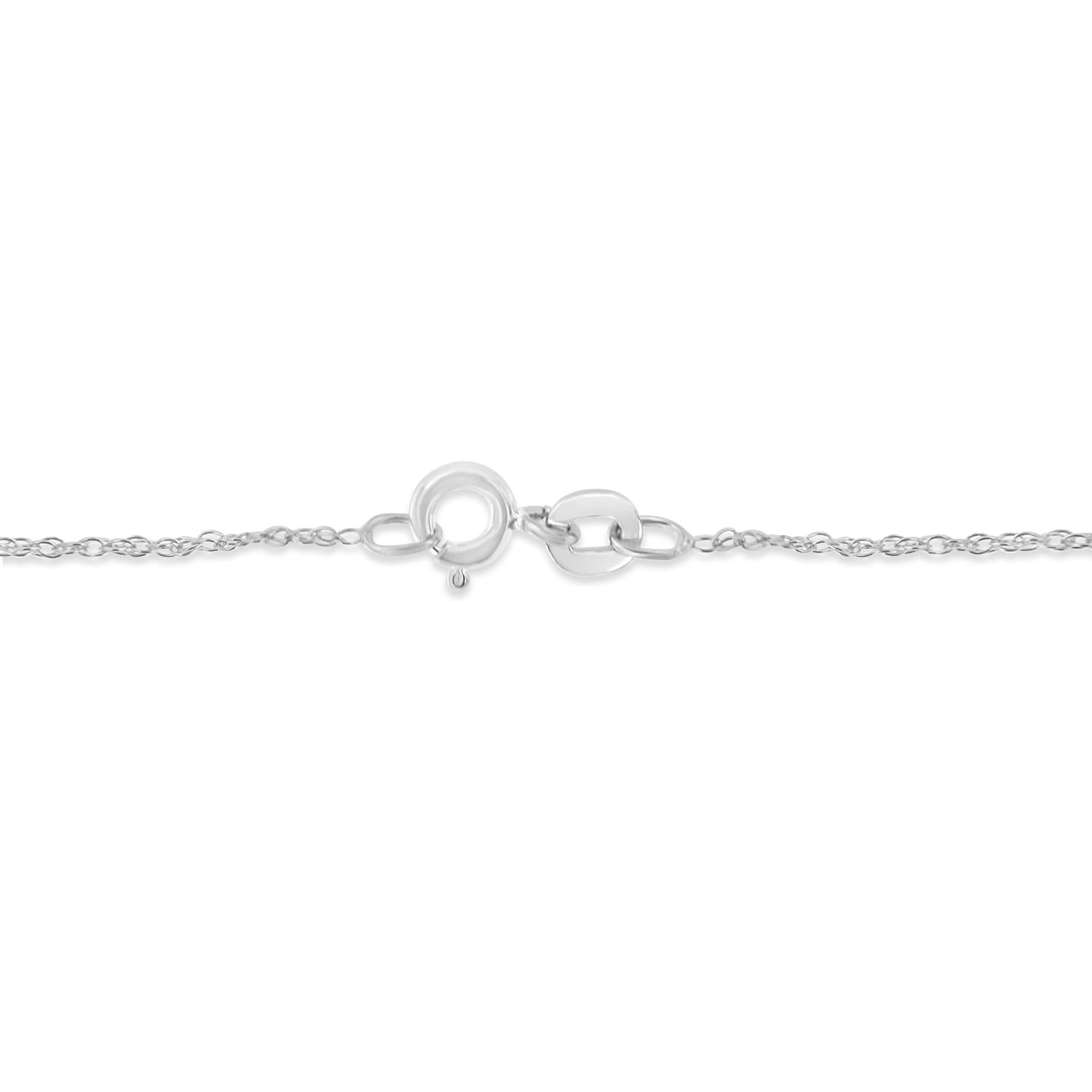 .925 Sterling Silver 1/25 cttw Round Cut Diamond Fashion Pendant Necklace (H-I Color, I2-I3 Clarity) - Friggin Jewelry