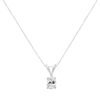 Collar con colgante ovalado de diamantes en oro blanco de 10 kt con certificación IGI (1/5 ct, color HI, I1) - Friggin Jewelry