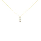 Collar con colgante de 45,7 cm (18") de oro amarillo de 10 quilates con diamantes brillantes de talla redonda engastados milagros de 1/4 ct y tres piedras graduadas (color JK, claridad I1-I2) - Friggin Jewelry