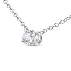 Collar con colgante de diamante solitario ovalado de 1/2 ct cultivado en laboratorio, de 18" (color EF, claridad VS1-VS2) - Friggin Jewelry
