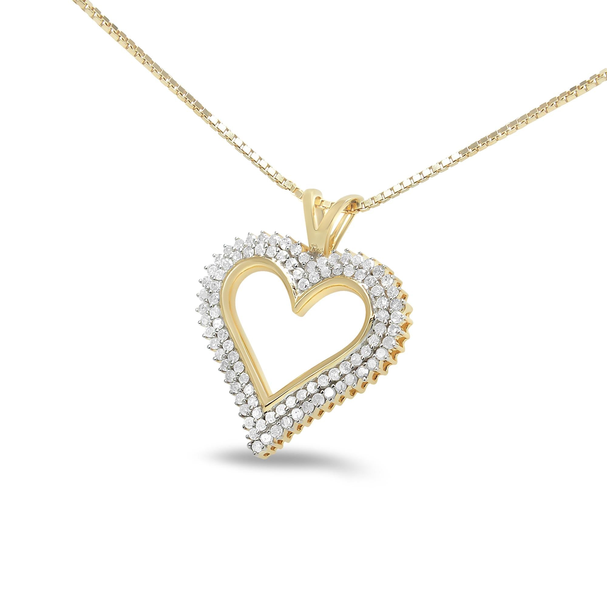 .925 Sterling Silver Diamond Heart 18" Pendant Necklace (I-J Color, I2-I3 Clarity) - Friggin Jewelry