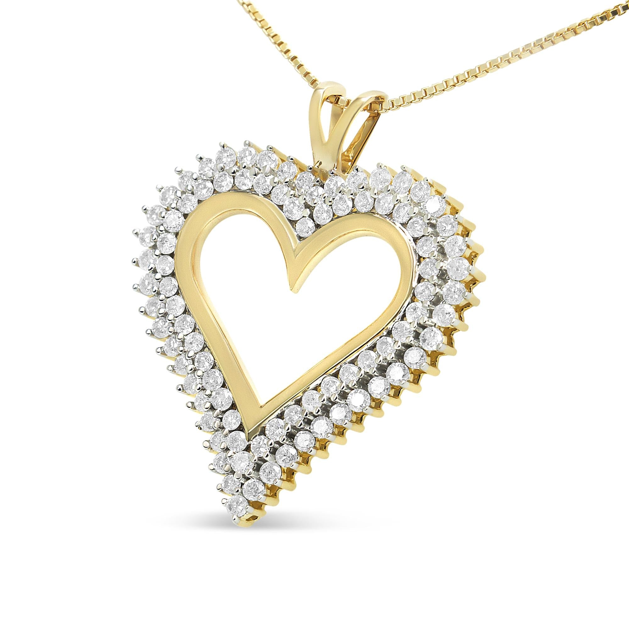 .925 Sterling Silver Diamond Heart 18" Pendant Necklace (I-J Color, I2-I3 Clarity) - Friggin Jewelry