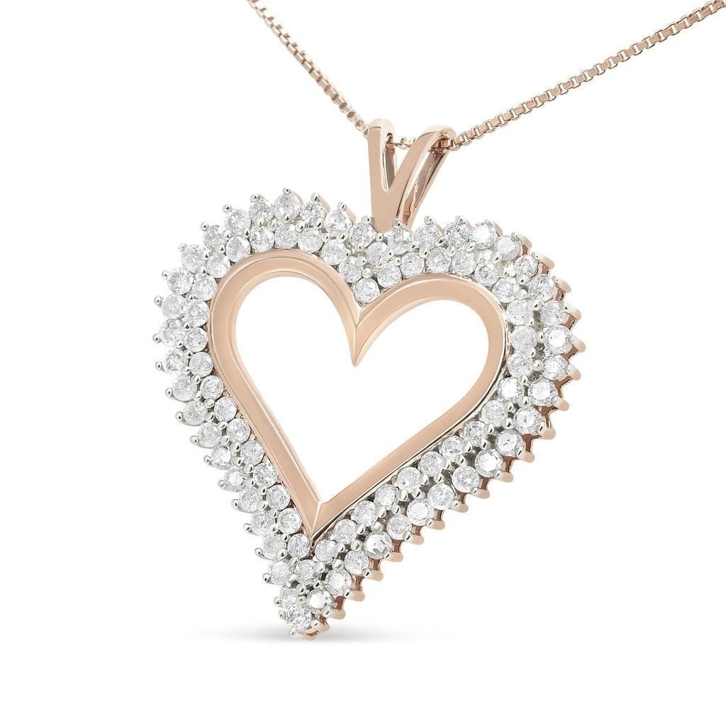 .925 Sterling Silver Diamond Heart 18" Pendant Necklace (I-J Color, I2-I3 Clarity) - Friggin Jewelry