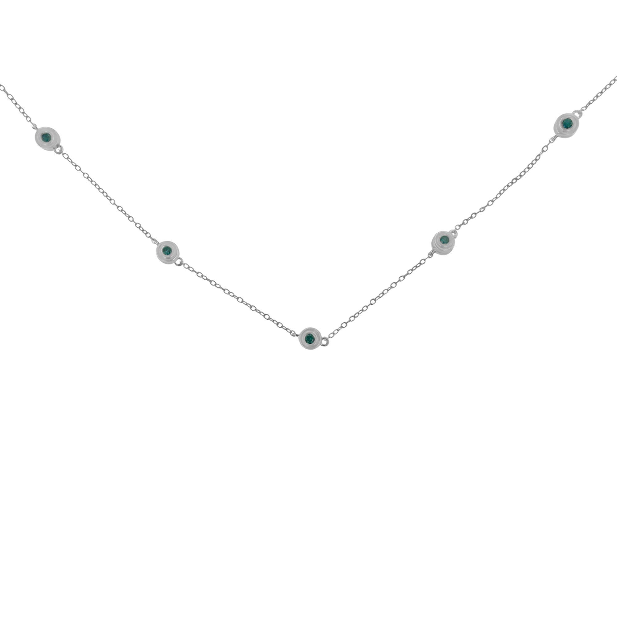 Sterling Silver Treated Diamond By Yard Necklace (3/4 cttw, Blue Color, I2-I3 Clarity) - Friggin Jewelry