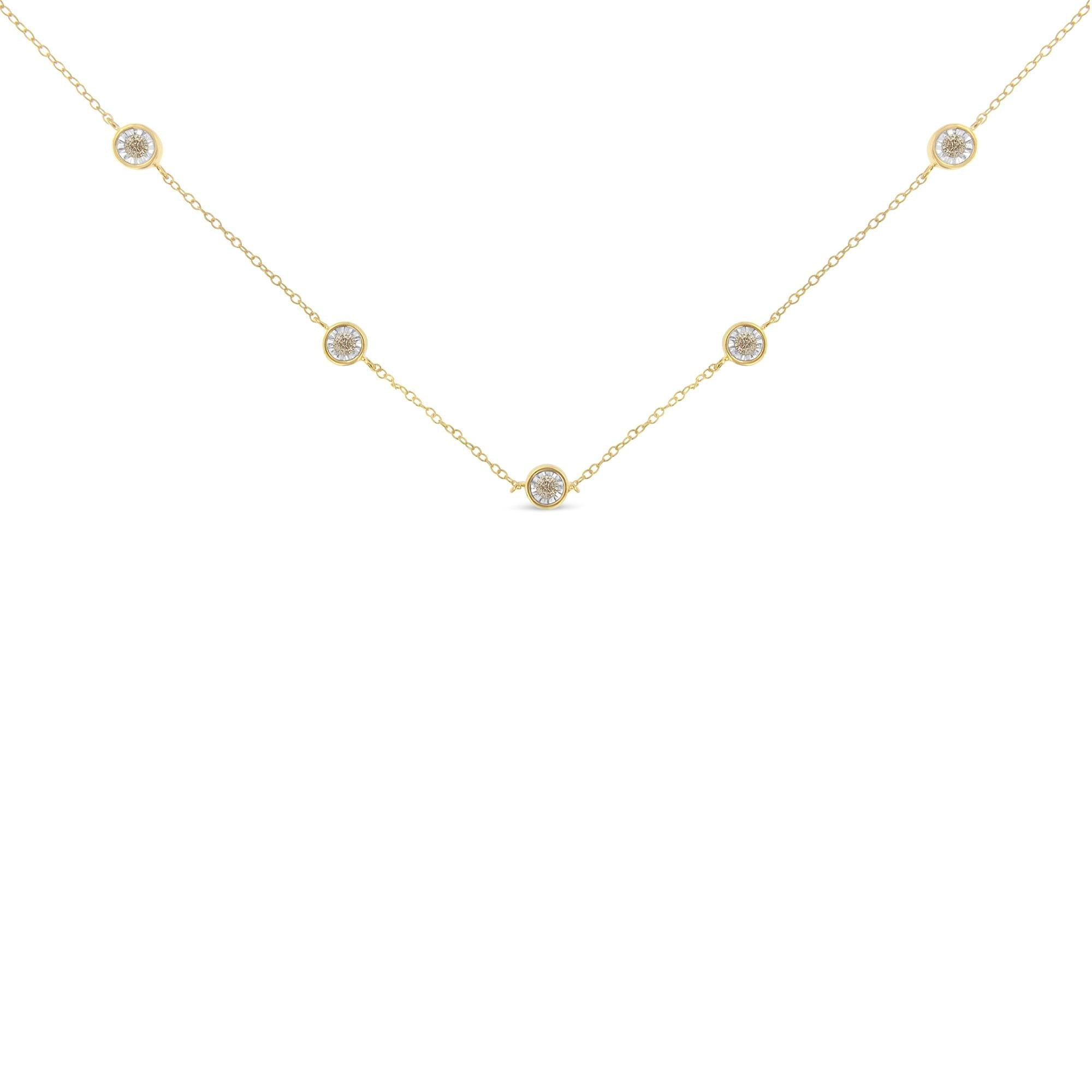 Sterling Silver Diamond Station Necklace (1/2 cttw, K-L Color, I2-I3 Clarity) - Friggin Jewelry