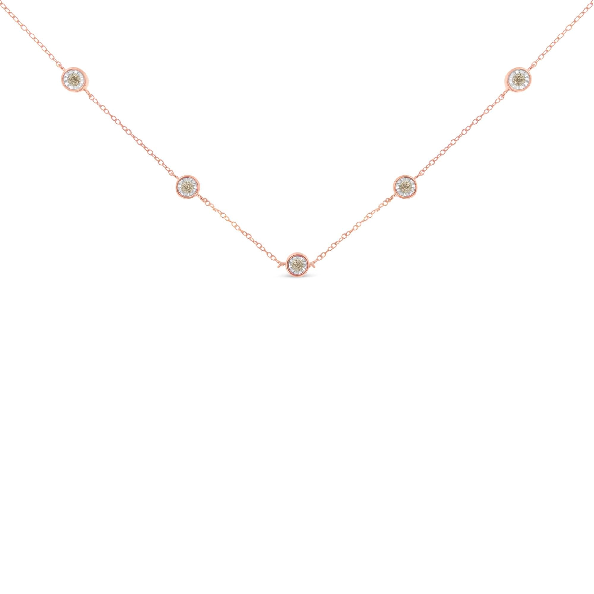Sterling Silver Diamond Station Necklace (1/2 cttw, K-L Color, I2-I3 Clarity) - Friggin Jewelry