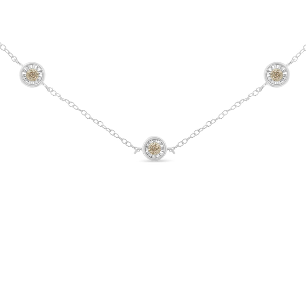 Collar de diamantes en plata de ley (1/2 ct, color IJ, claridad I1-I2) - Friggin Jewelry