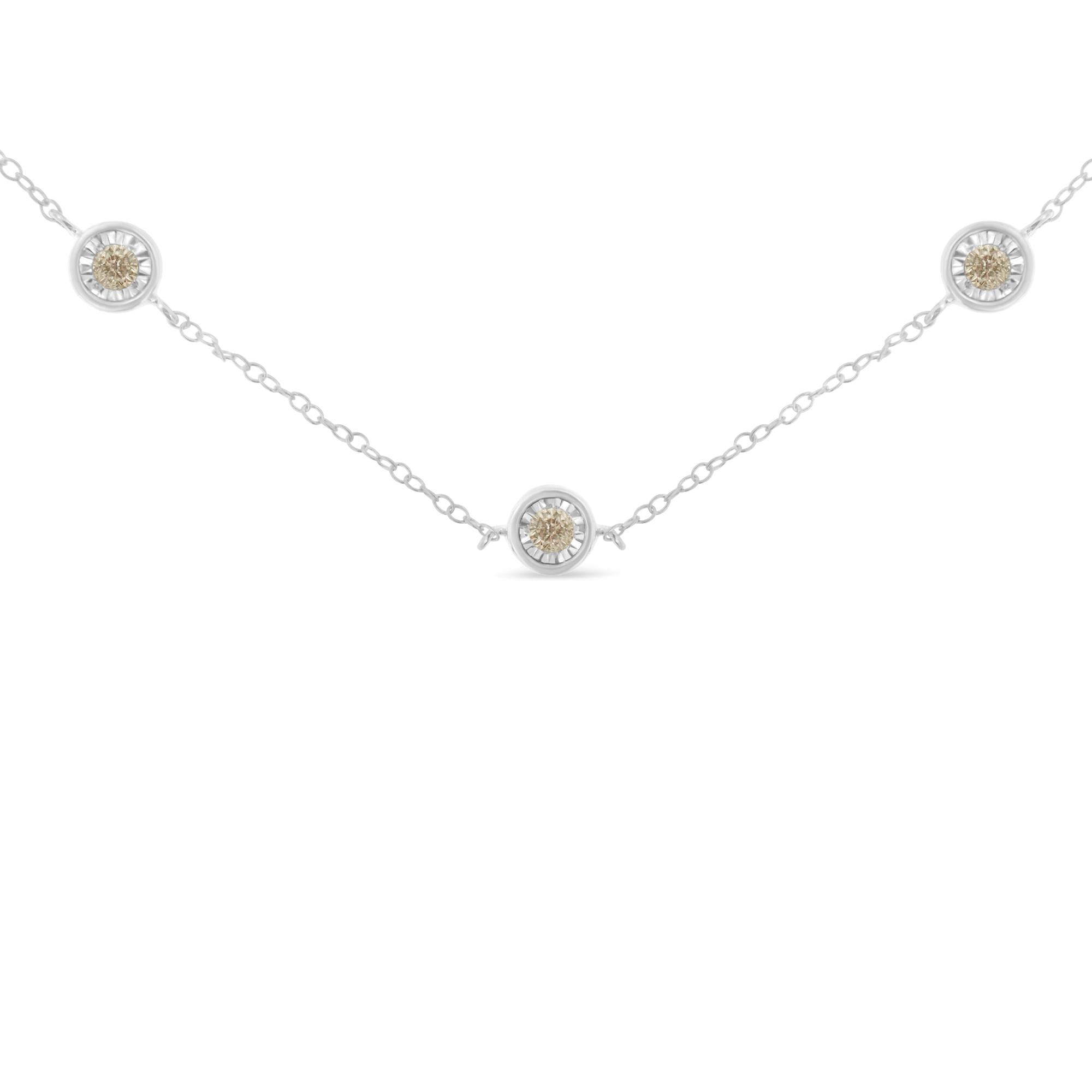 Collar de diamantes en plata de ley (1/2 ct, color IJ, claridad I1-I2) - Friggin Jewelry