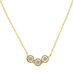 Collar de plata de ley bicolor con tres diamantes color champán (1/4 ct, color KL, claridad I2-I3) - Friggin Jewelry