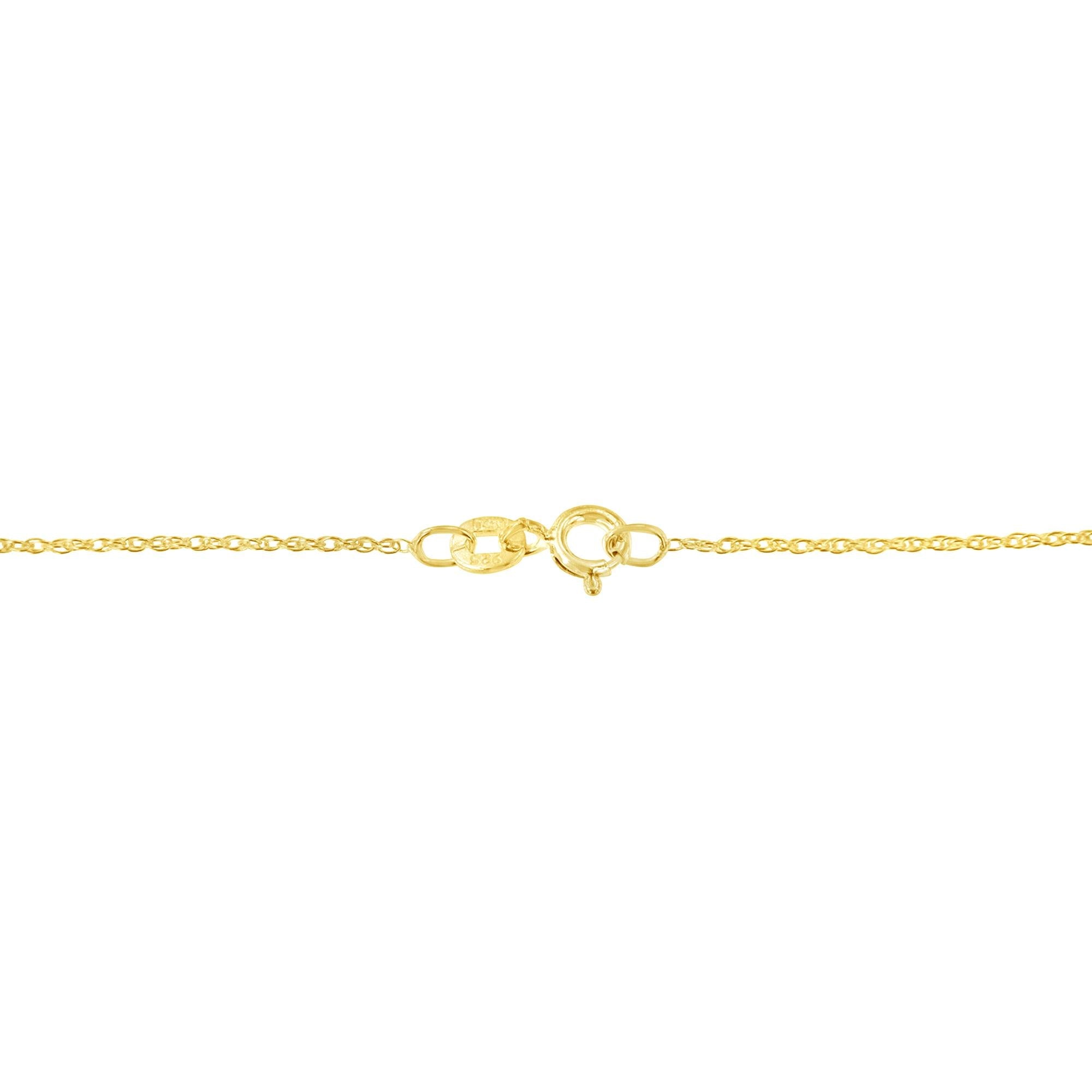 10K Gold 1/5 Cttw Princess Cut Diamond 3 Stone Drop 18" Pendant Necklace (H-I Color, SI2-I1 Clarity) - Friggin Jewelry