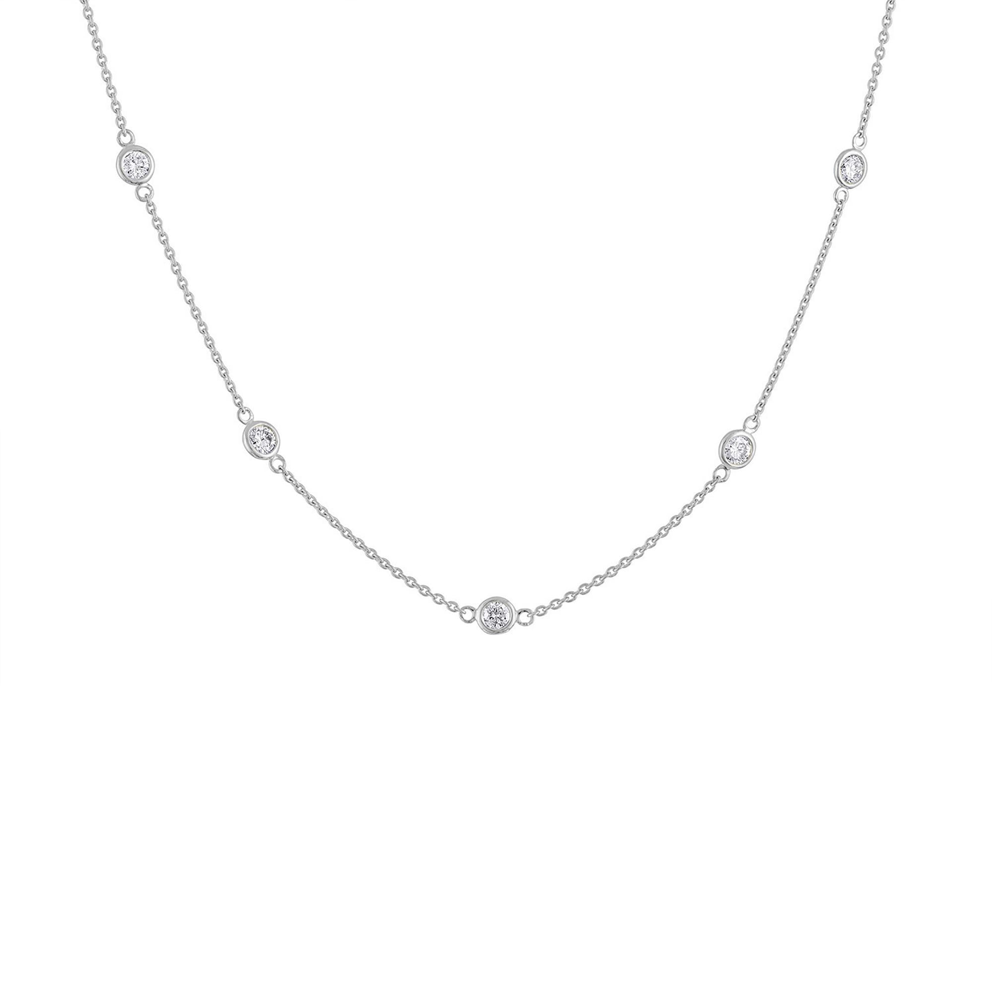 Collar de diamantes en oro de 14 quilates (1 1/10 cttw, color HI, claridad VS2-SI1) - Friggin Jewelry