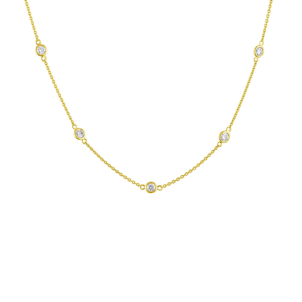 Collar de diamantes en oro de 14 quilates (1 1/10 cttw, color HI, claridad VS2-SI1) - Friggin Jewelry