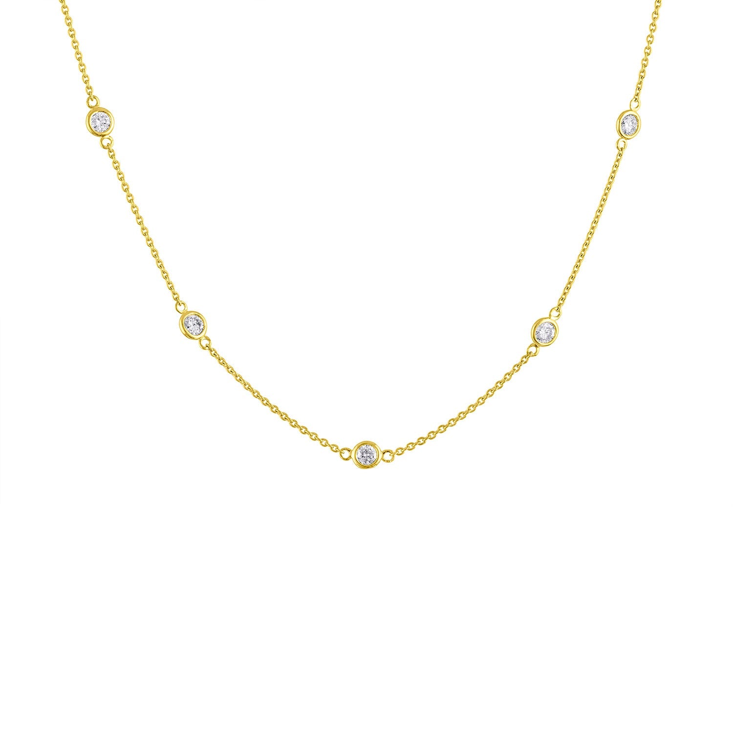 Collar de diamantes en oro de 14 quilates (1 1/10 cttw, color HI, claridad VS2-SI1) - Friggin Jewelry