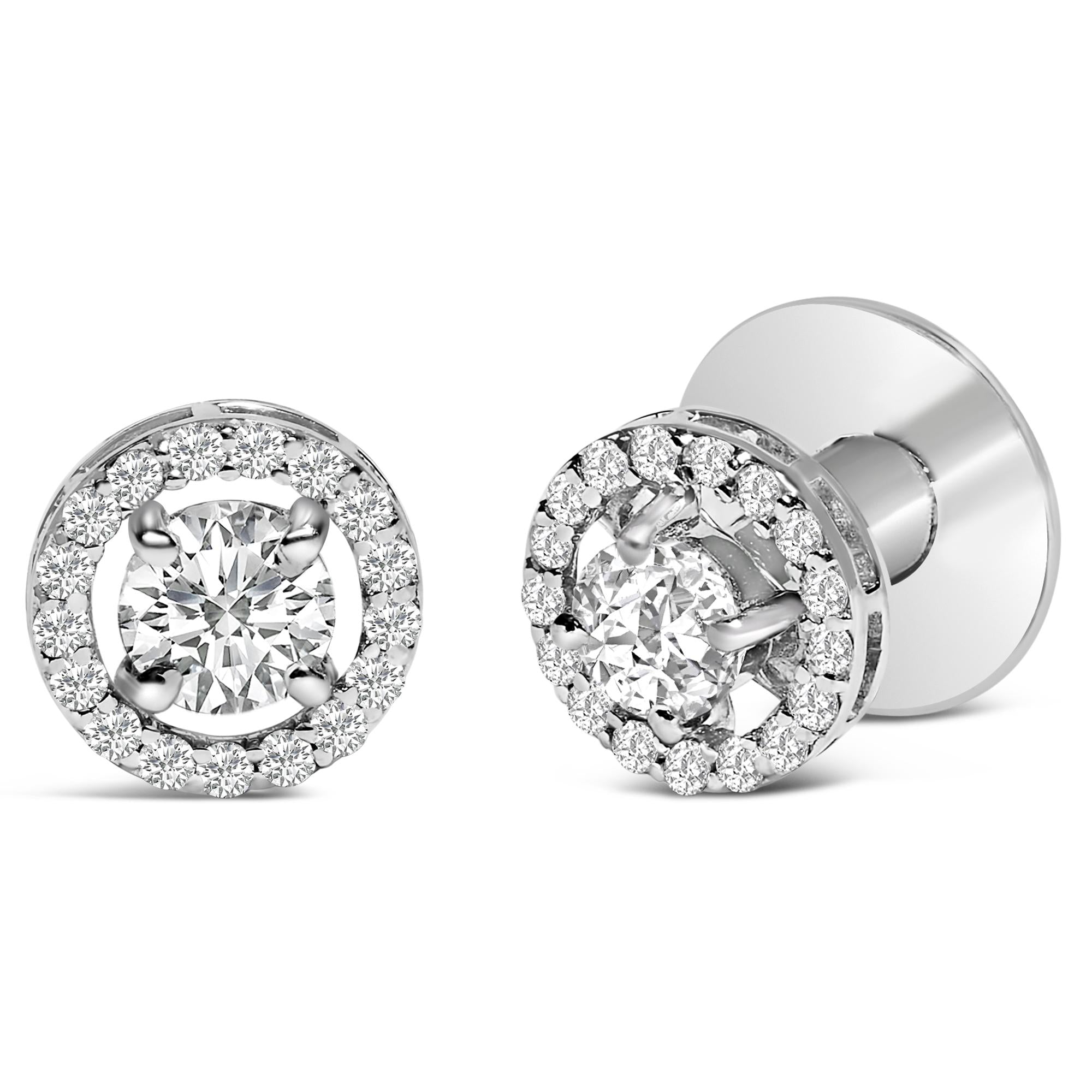 Men's 14K White Gold 1 3/4 Cttw Lab Grown Diamond Halo Cufflink - Friggin Jewelry