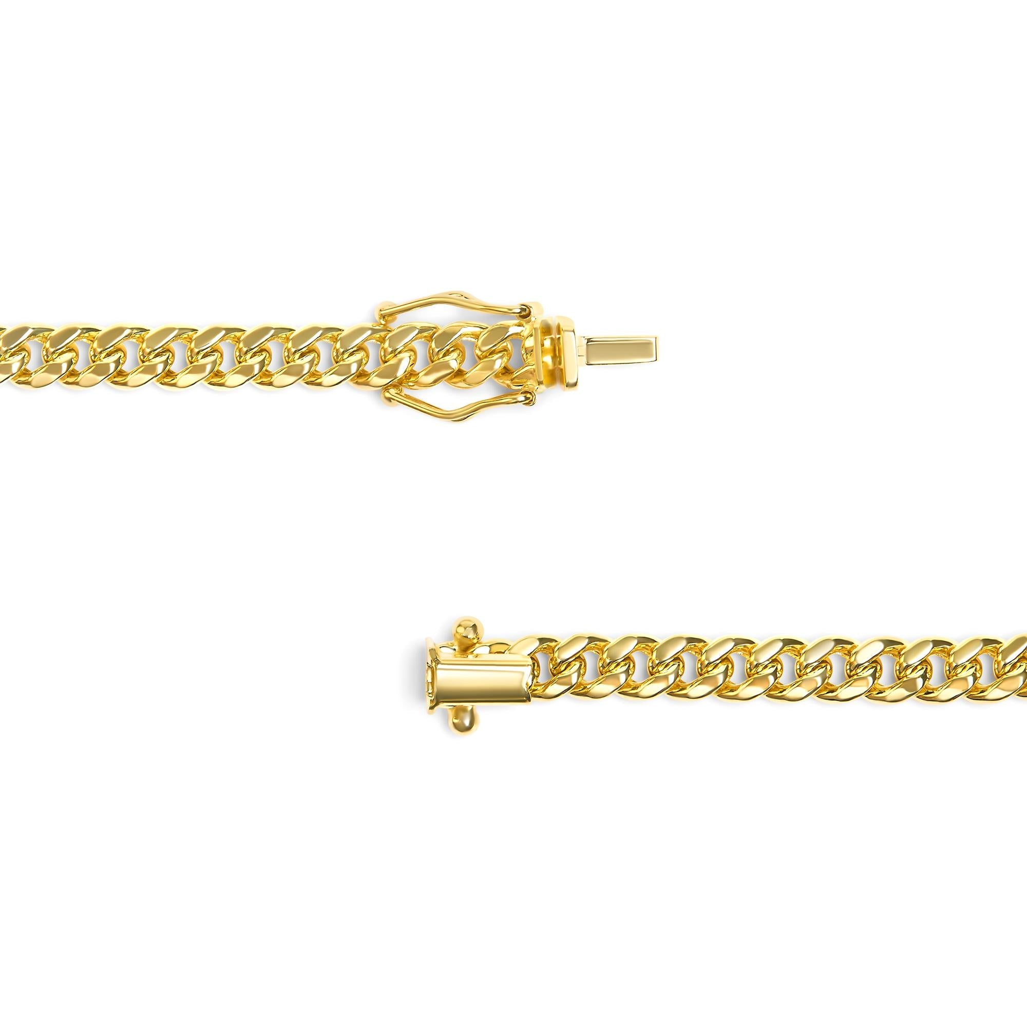 Semi-Solid 14K Yellow Gold 4.5mm Miami Cuban Chain Necklace - Unisex Chain - Friggin Jewelry