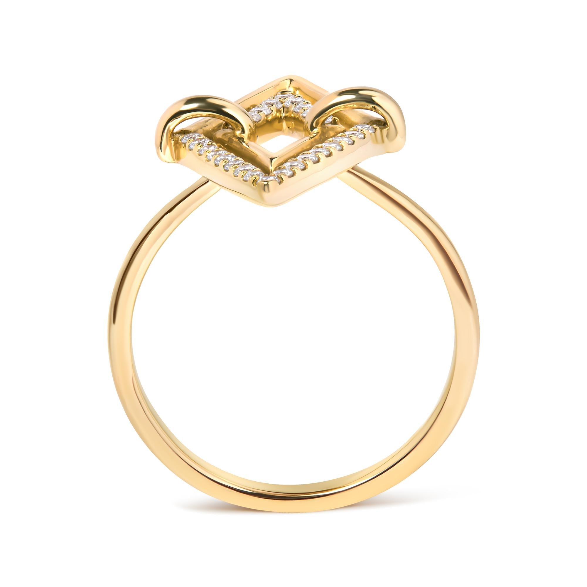 14K Yellow Gold 1/5 Cttw Diamond Double Triangle Ring (G-H Color, SI1-SI2 Clarity) - Size 7 - Friggin Jewelry