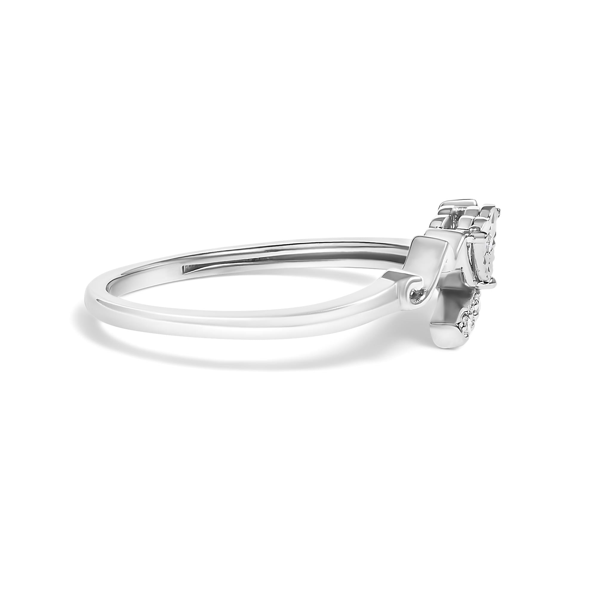 .925 Sterling Silver Diamond Accent "MOM" Heart Ring (J-K Color, I2-I3 Clarity) - Mom - Friggin Jewelry