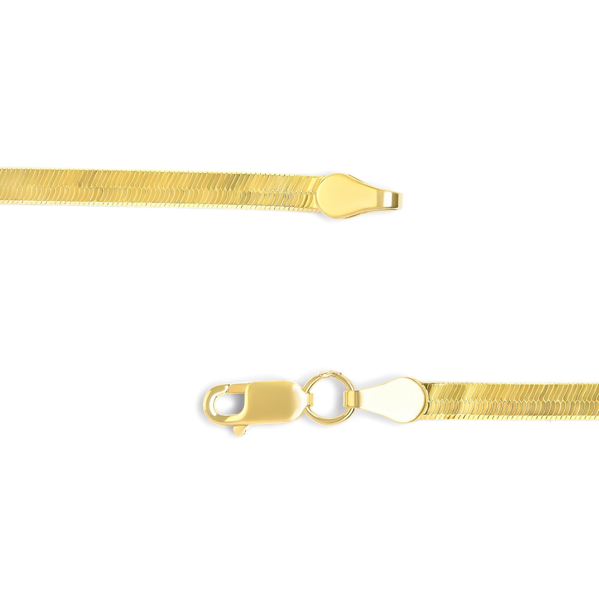 Unisex Solid 14K Gold 2.8mm Imperial Herringbone Chain Necklace - Friggin Jewelry