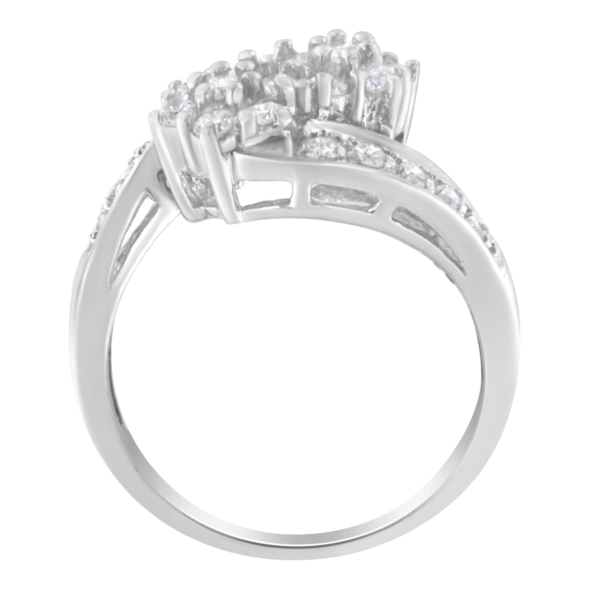 Anello a fascia con diamanti in oro bianco 14 carati (7/8 carati, colore HI, purezza I1-I2) - Friggin Jewelry
