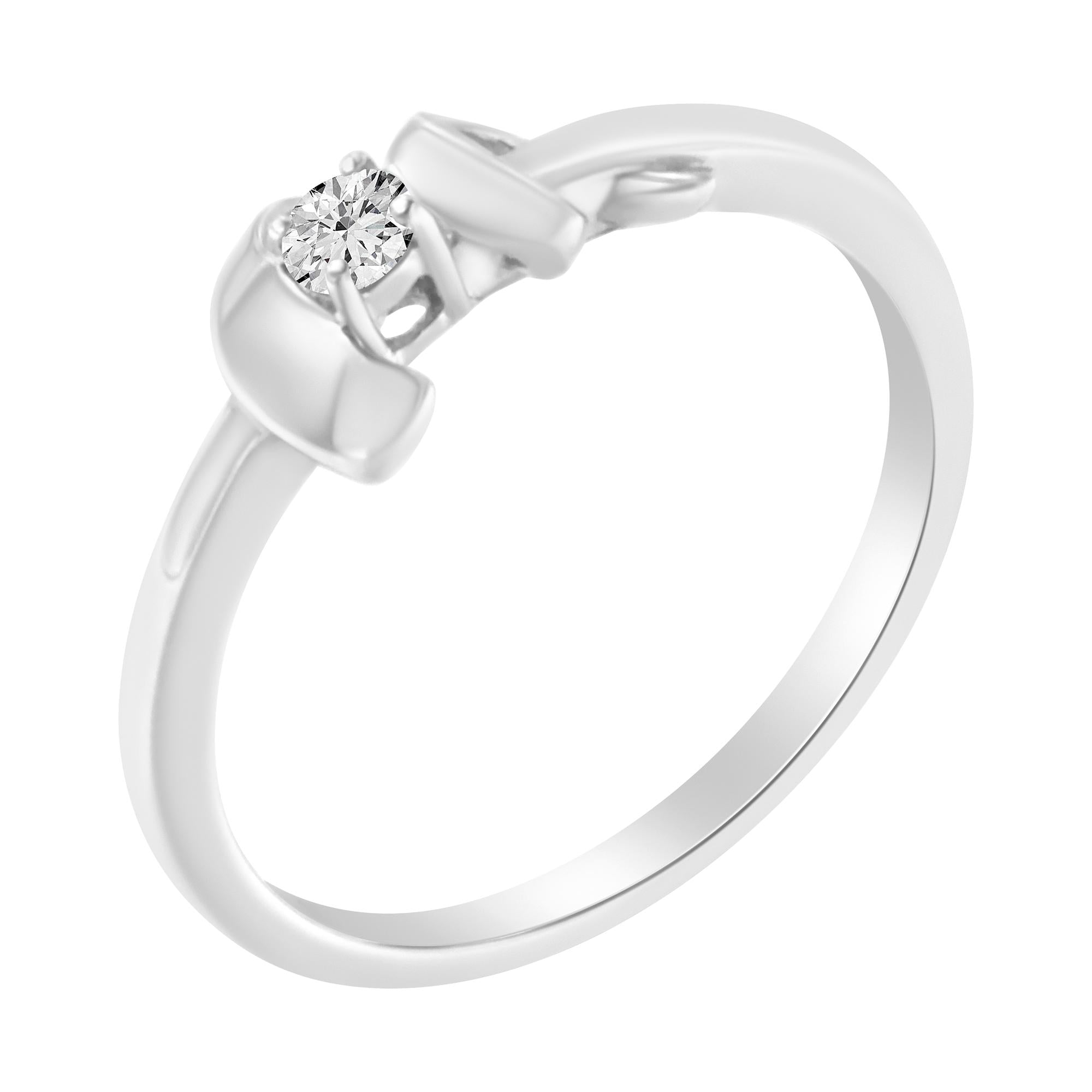 Anello con promessa di diamanti in oro bianco 10 carati (1/10 ct, colore HI, purezza SI2-I1) - Friggin Jewelry